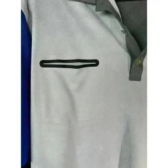 NIKE GOLF DRI-FIT MEN'S LARGE PERFORMANCE GOLF POLO SHIRT GRAY BLUE ACTIVE - Picture 3 of 6